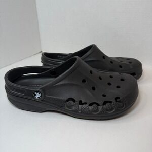 Crocs Baya Clogs Unisex Classic Clog Black Slip On Shoes Men's 9 Women's 11